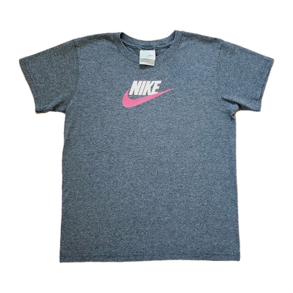 Vintage Y2k Nike Silver Tag Center Check Women's T-Shirt Gray Size Med